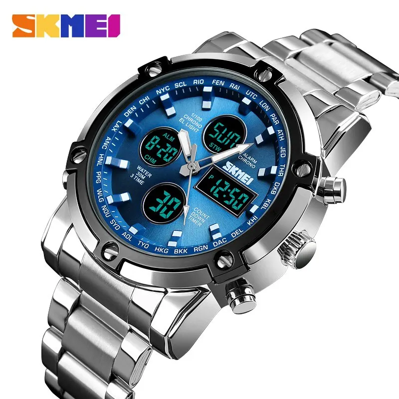 Skmei 1389 3 Time Back Light D - Gold 6138 ulasan dan harga